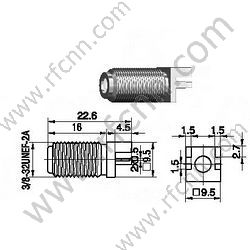 F נקבה קצה הר עבור מחבר PCB RF